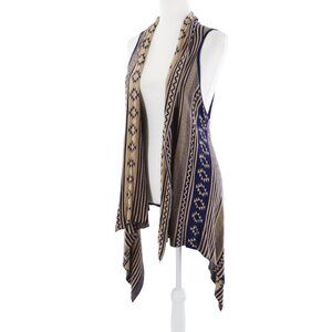 Oona & Maud Vest Womens L Tan Southwestern Transitional‎ Tribal Serape Country